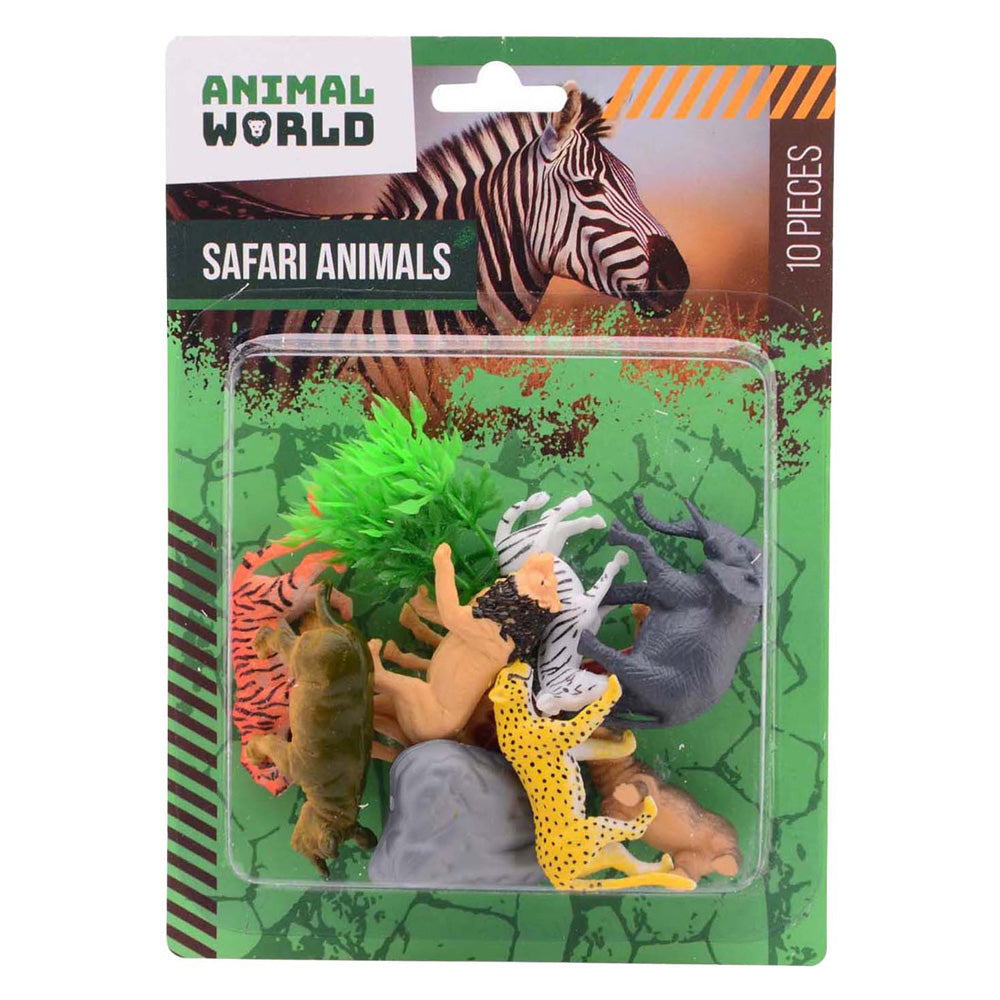 Johntoy animal world - wild animals playset, 10dlg.