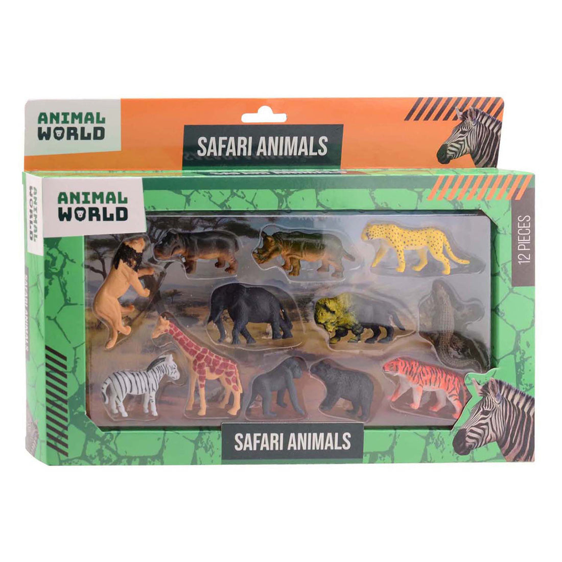 Johntoy animal world - wild animals playset, 12pcs.