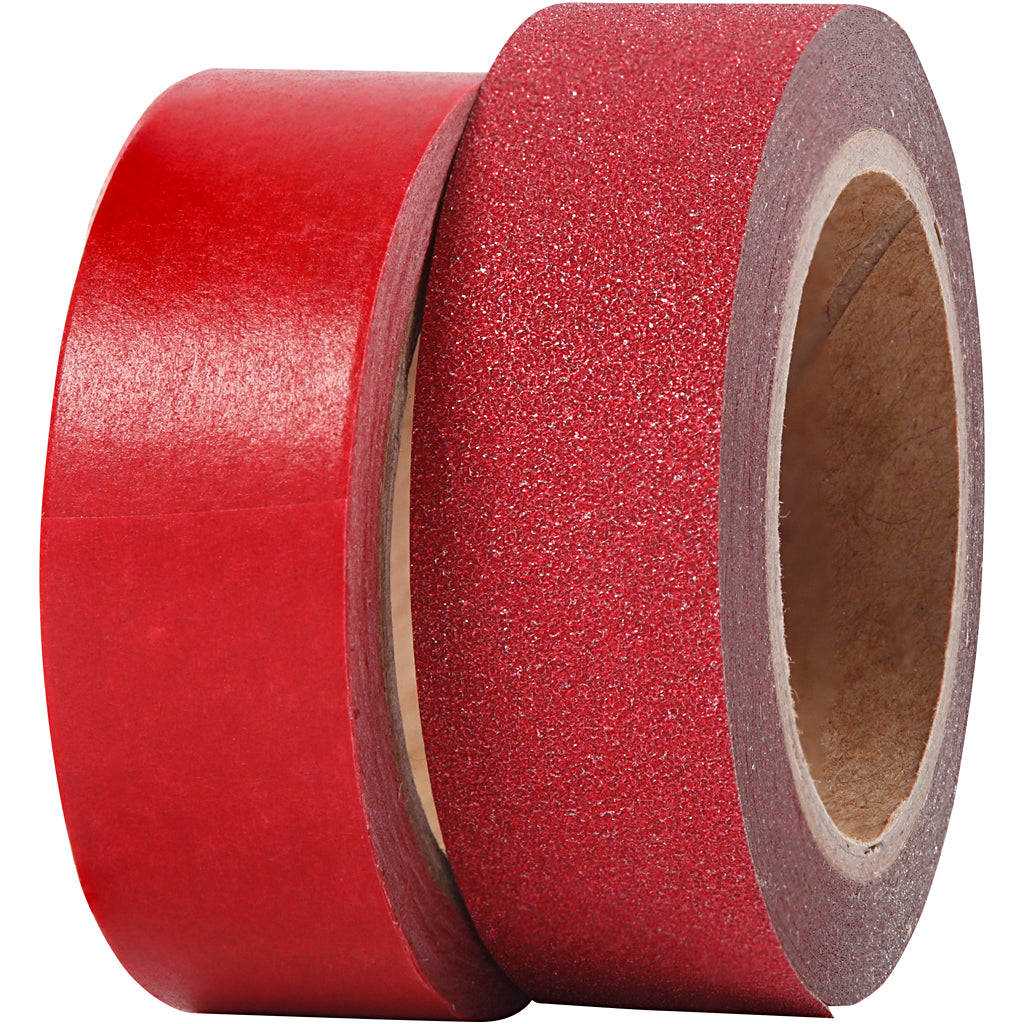 Vivi gade masking tape, w: 15 mm, red, 2 rolls 1 box