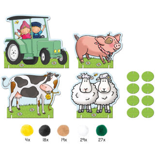 Bambolino toys Fien and Teun pompom sticking craft set | 3 pieces