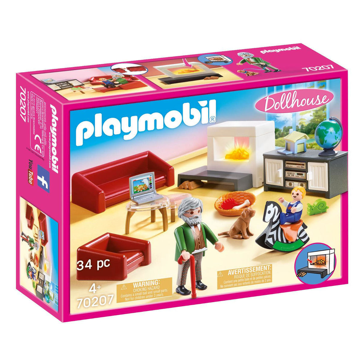 Playmobil -Puppenhaus Wohnzimmer mit Kamin 70207
