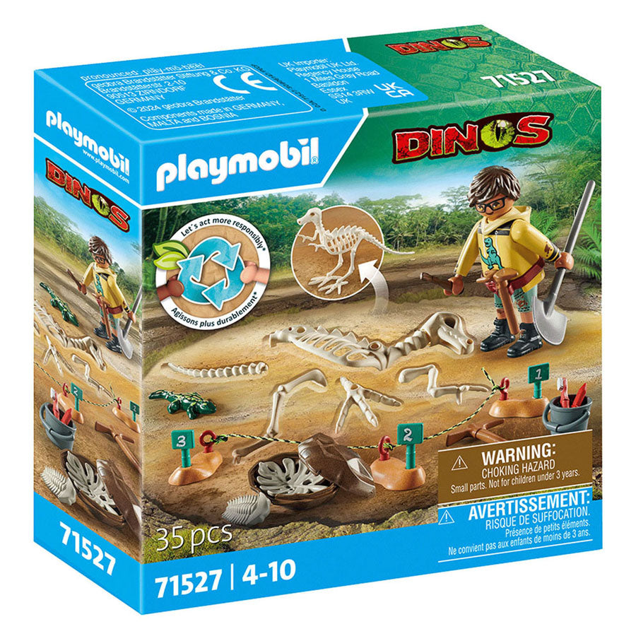Playmobil Dinos Excavation Area med Dinosaurus Skeleton 71527