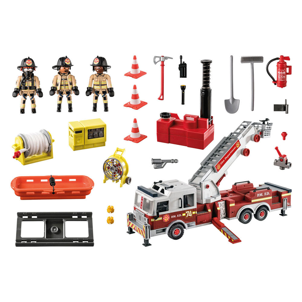 Playmobil Action Heroes Fire Truck: US Tower Ladder 70935