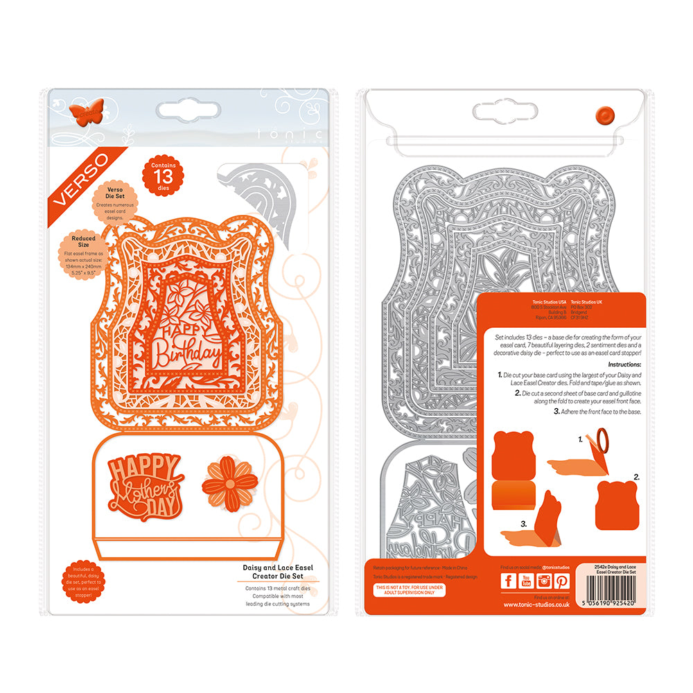 Tonic studios • die set daisy lace easel card