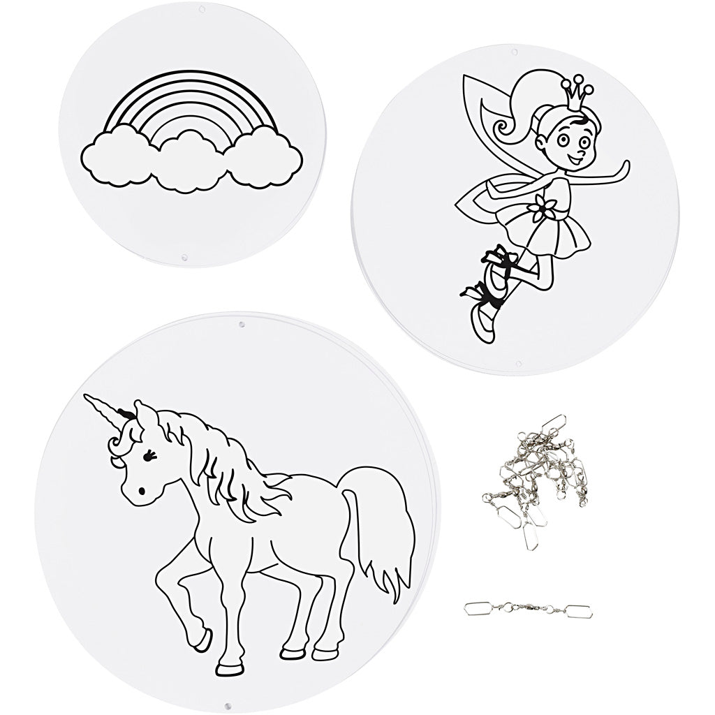 Creative company mobiles with motif, d 12+15+18 cm, 300 gr, white, 3 sets 1 box