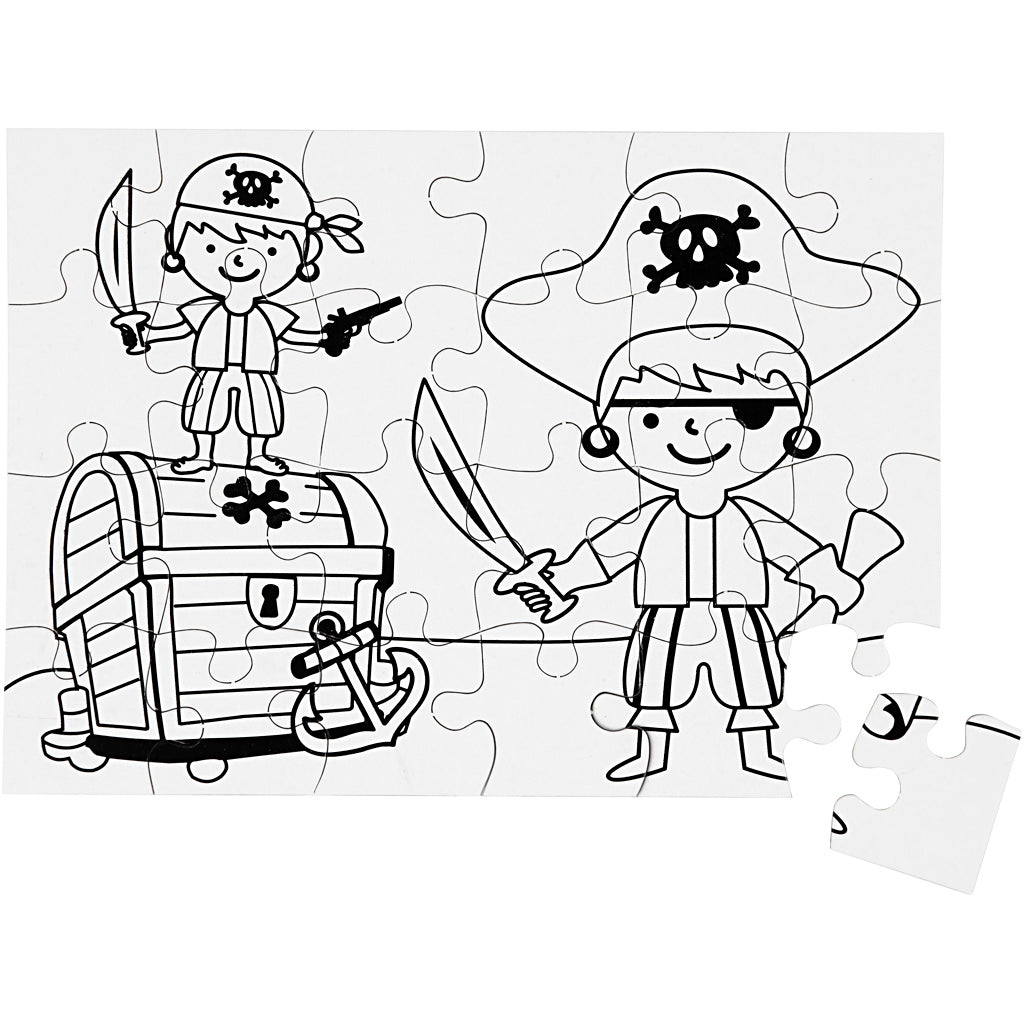 Creativ company puzzle, size 15x21 cm, white, 16x24 parts, 16 pieces 1 box