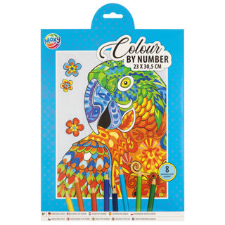 Kreative Bastelgruppe Malen nach Zahlen 23x30,5cm 8 Bleistifte 3-fach sortiert