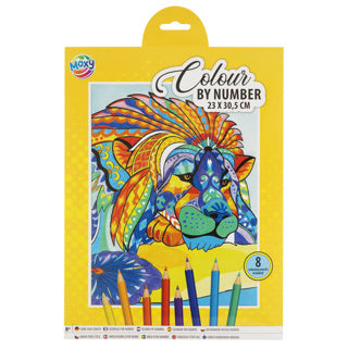Creative craft group coloring by number 23x30.5cm 8 pencils 3 assorted