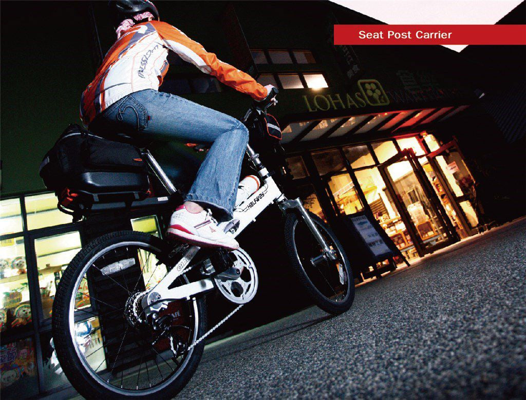 Massload rear carrier on seatpost QR up to 34mm