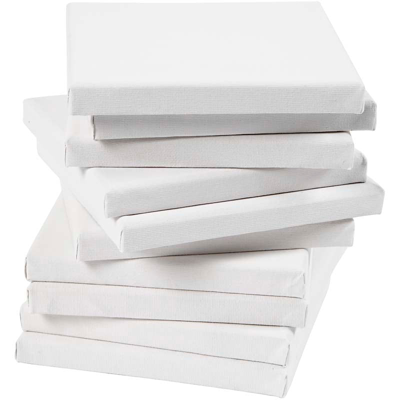 Creativ company stretched canvas, d: 1.6 cm, size 15x15 cm, 280 g, white, 80 pieces 1 box