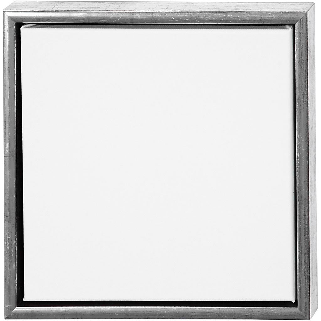 Creativ company canvas with frame, size 30x30 cm, 360 gr, antique silver, white, 1 piece