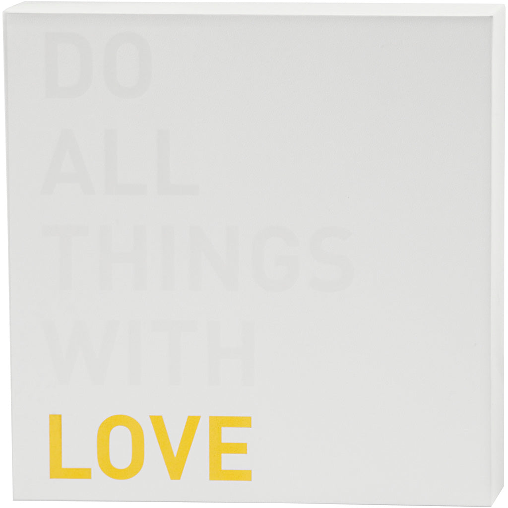 Canvas with gold-colored motifs, h: 25.4 cm, d: 2.54 cm, w: 25.4 cm, white, 1 piece