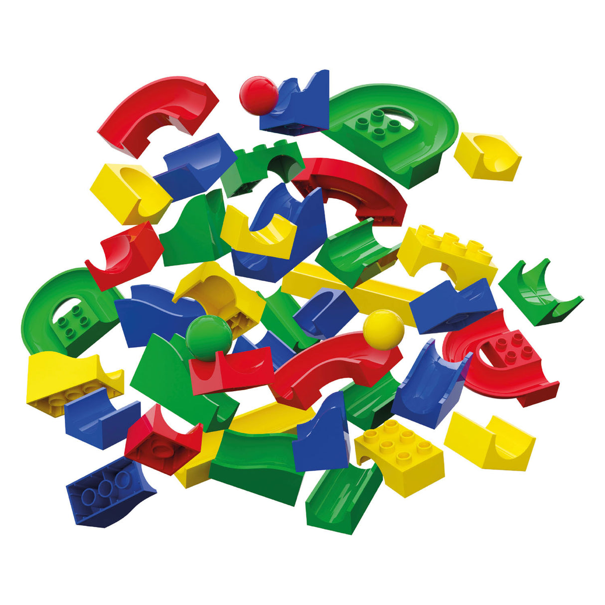 Mramorové koľajové prvky Hubelino - 55 ks.