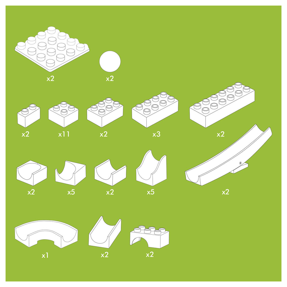 Hubelino marble track supplement set seesaw - 45dlg.
