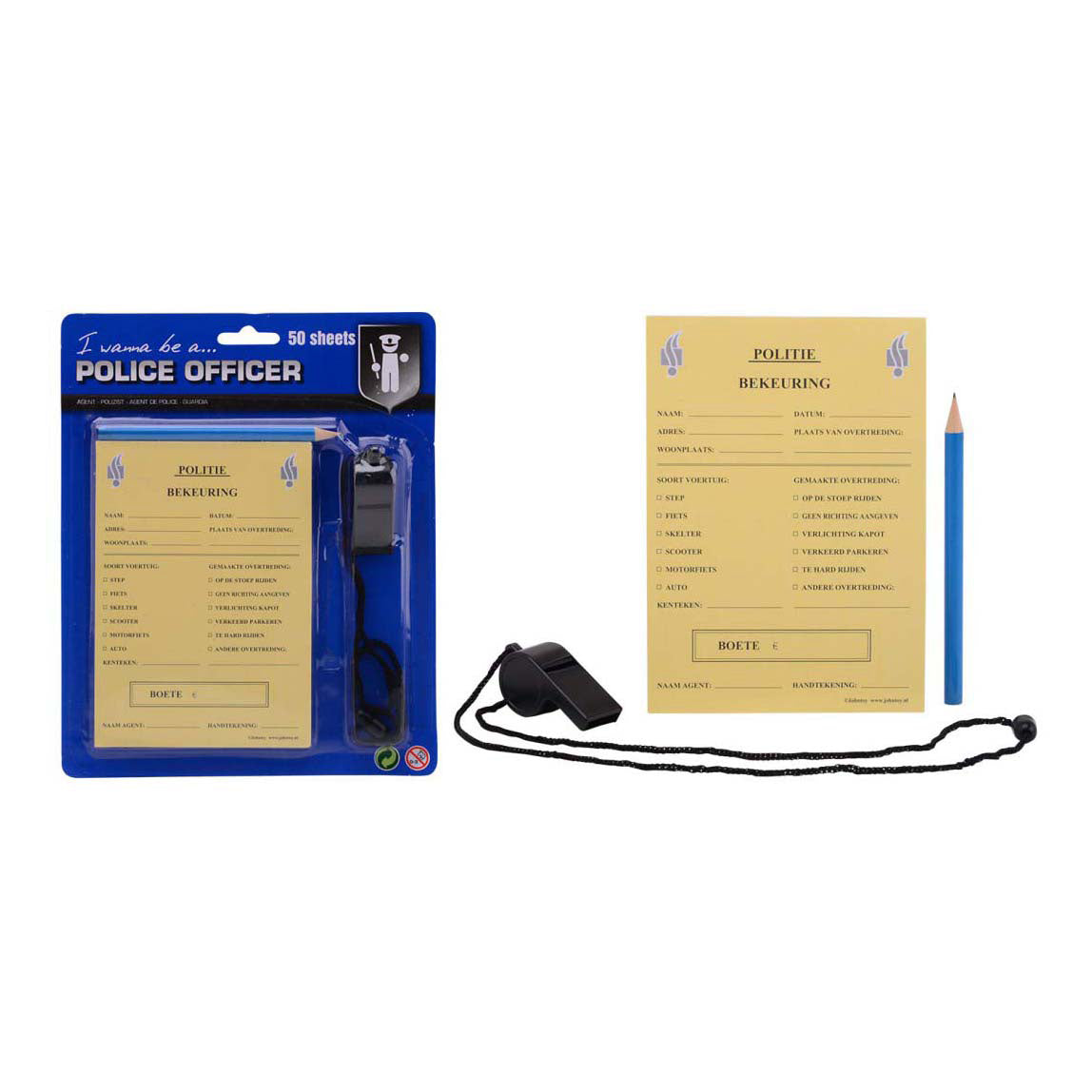 Folleto de cupón de la policía de Johntoy