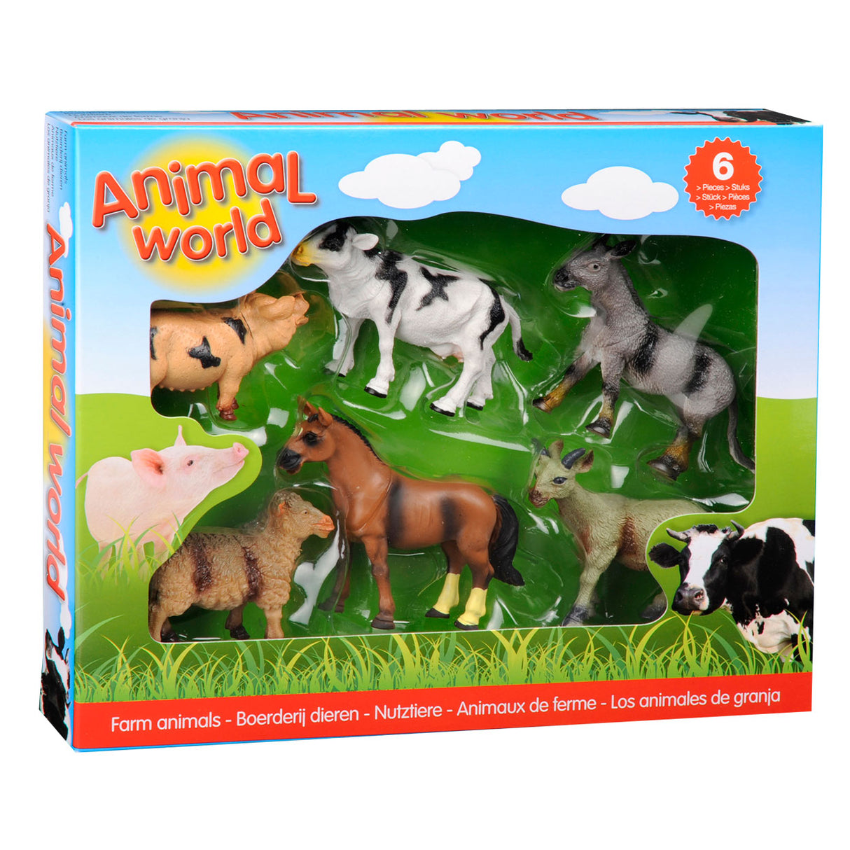 JOHNTOY Farm Animals Boxbox, 6st.