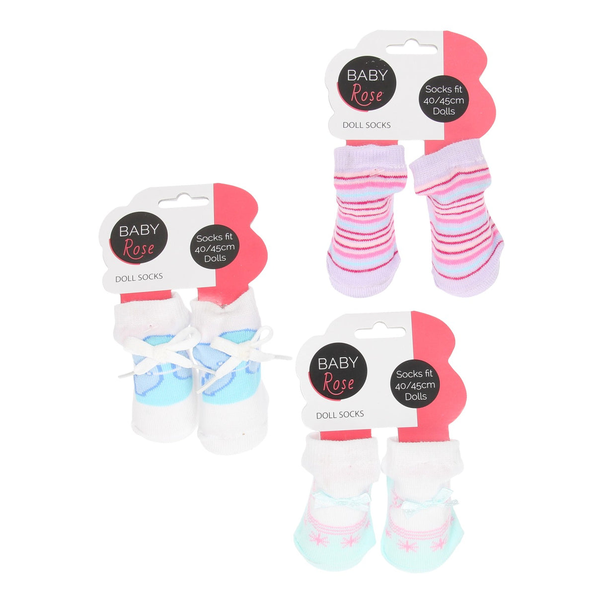 Chaussettes de poupée bébé rose