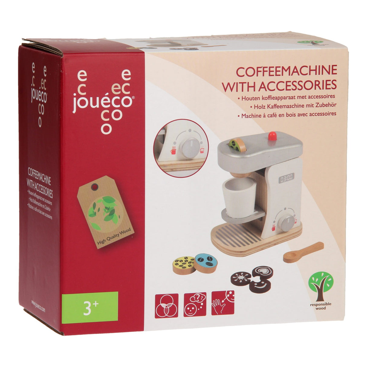 Joueco Wooden Coffee Maker with Accessories