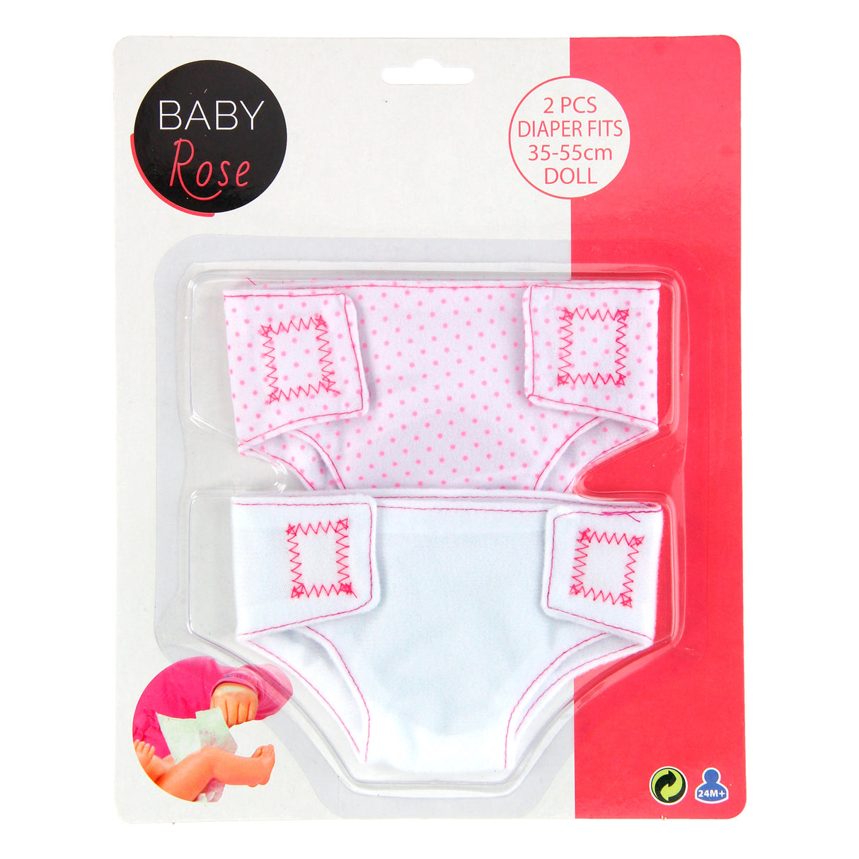 Baby Rose Cloth Diapers, 2 pcs.
