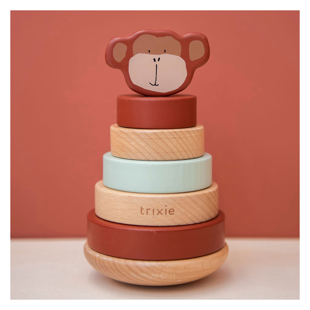 Trixie Wooden Stacking Toy Mr. Monkey, 7-piece.