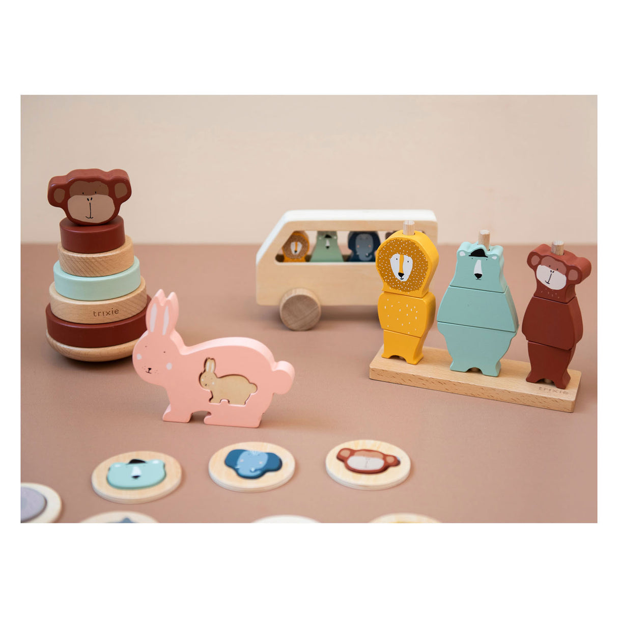 Trixie Wooden Stacking Puzzle Animals