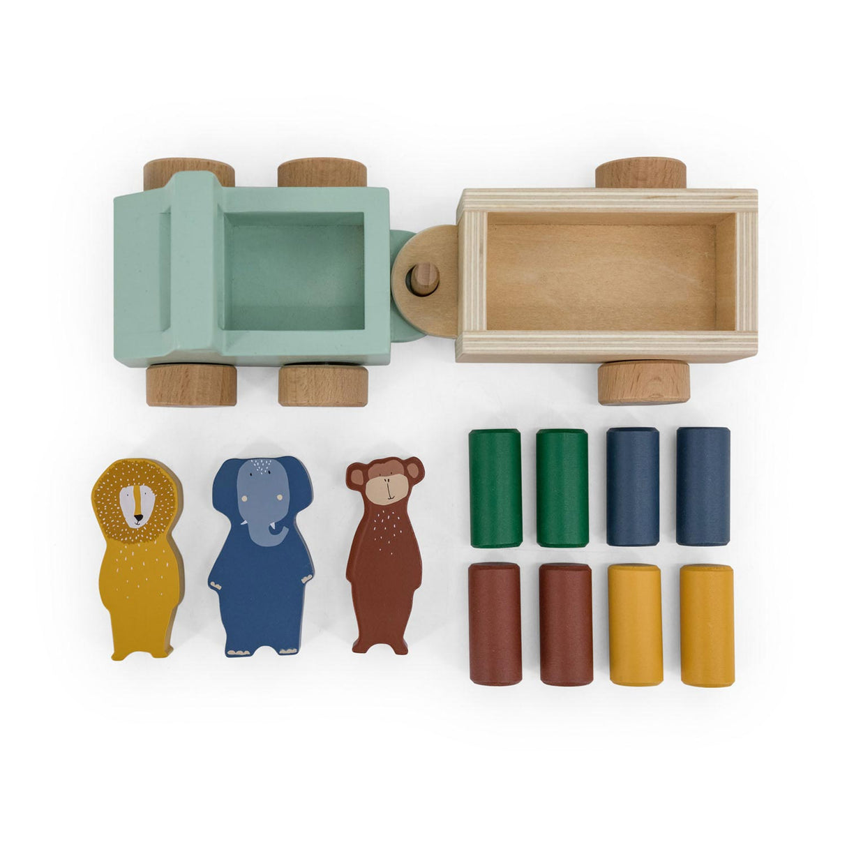 Carro animal de madeira trixie com trailer