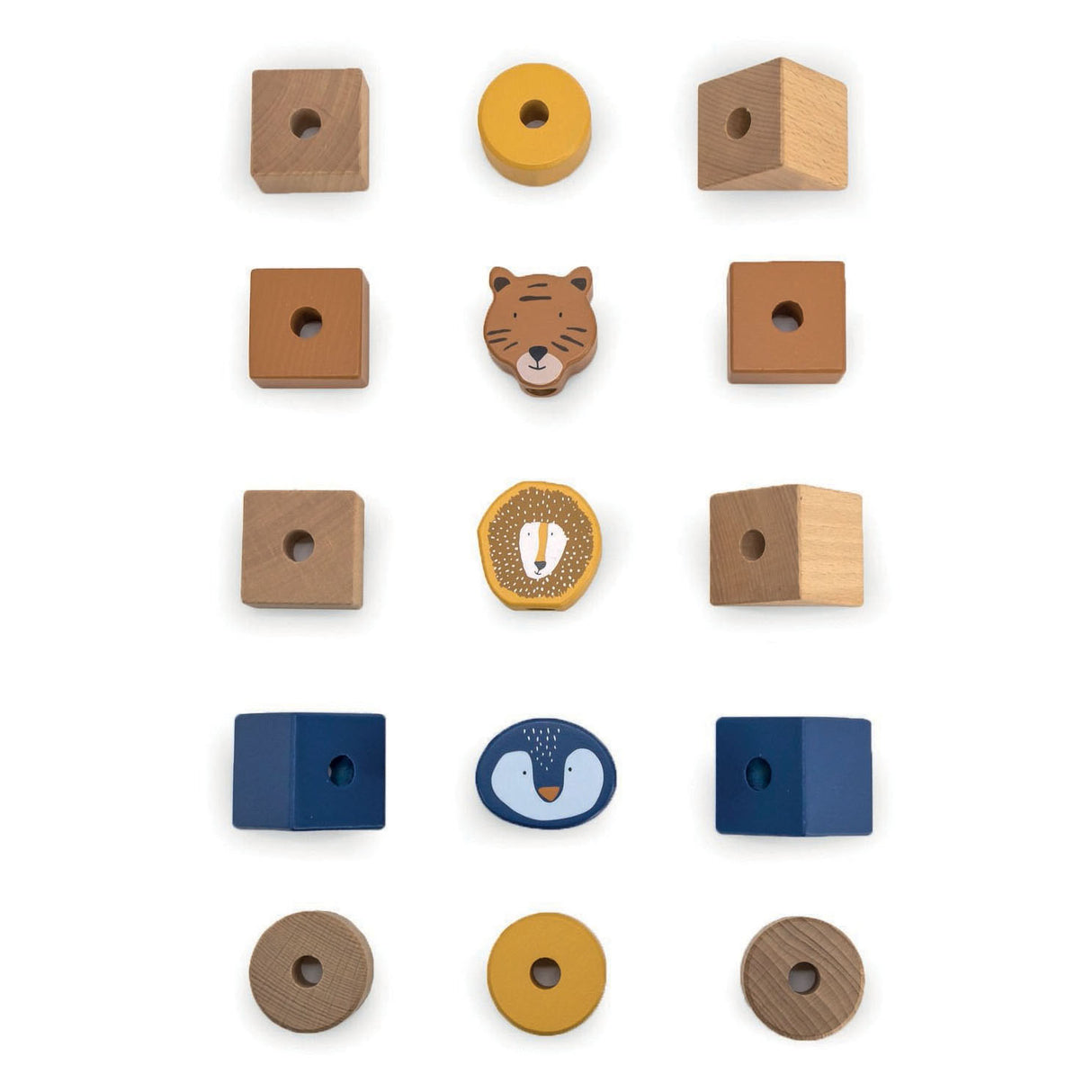 Trixie blocchi impilabili in legno di animali selvatici, 16 pezzi.