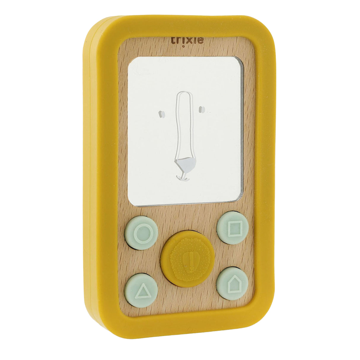 Trixie wooden silicone baby phone - mr. lion