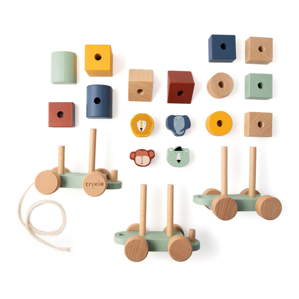 Trixie wooden animal train, 19 pcs.