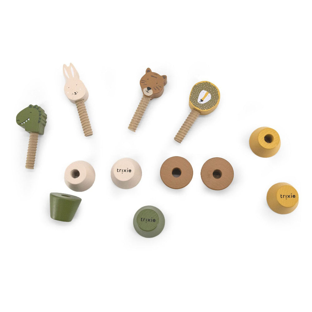 Trixie wooden screw animals, 12 pcs.