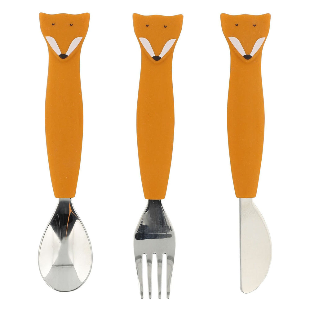Trixie silicone dining set - mr. fox, 3 pcs.