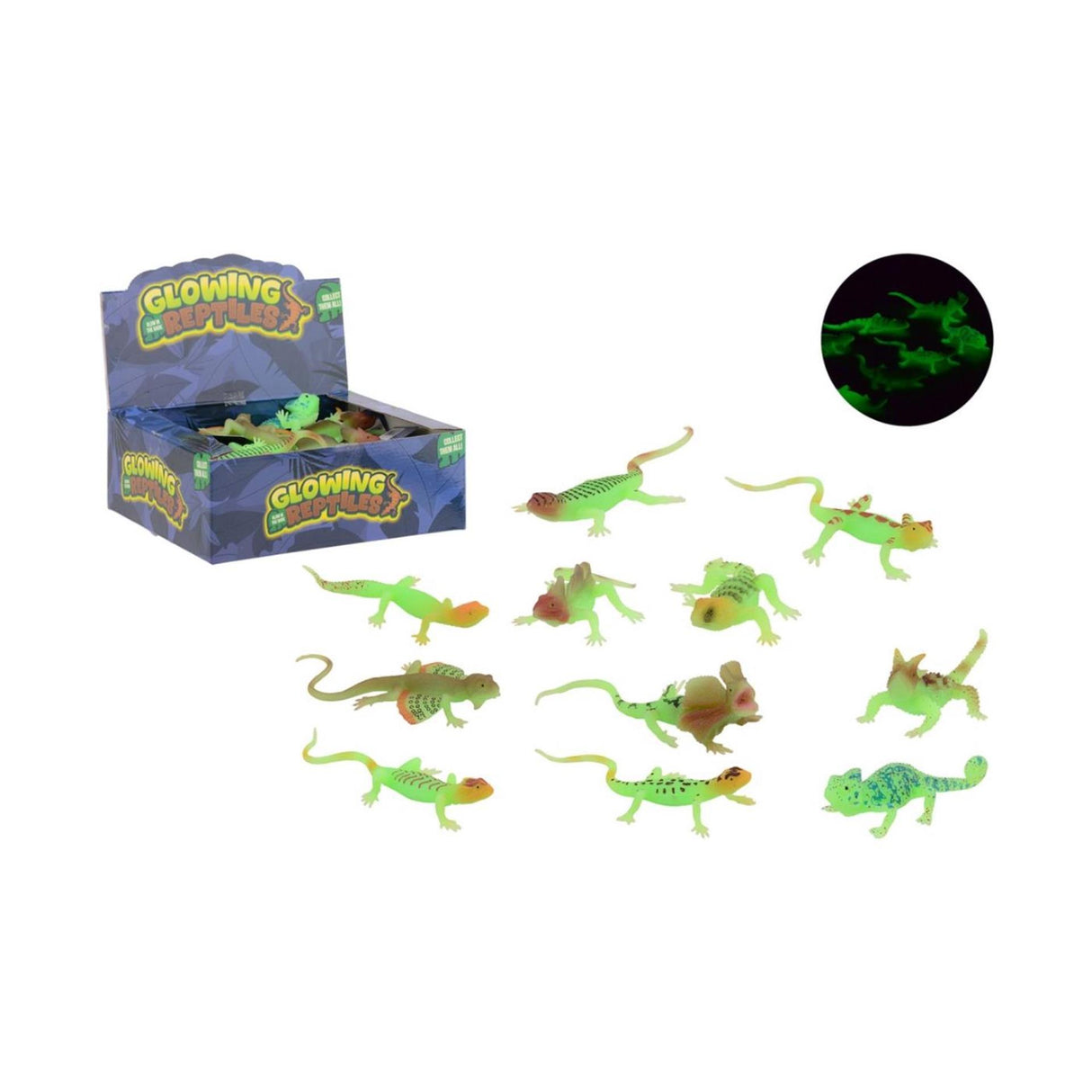 Johntoy john toy glow in the dark reptile 15cm