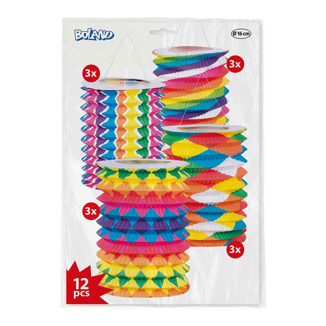 Boland papírové stahovací lucerny 16cm, 12 ks.