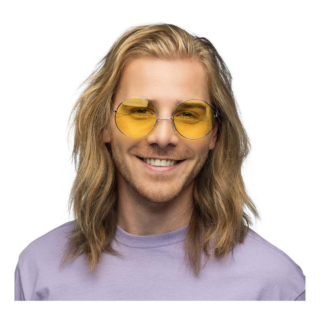 Boland party glasses hippie xl yellow