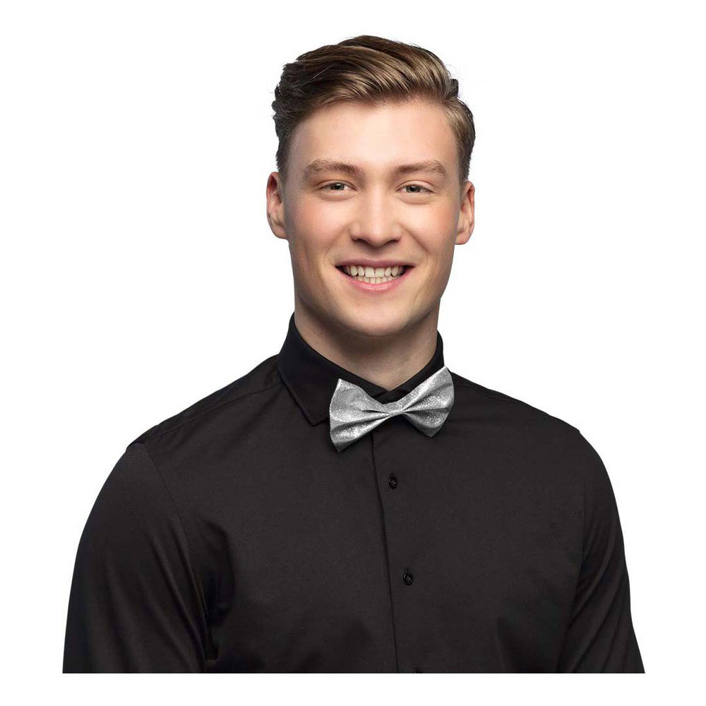 Boland bow tie glitter silver