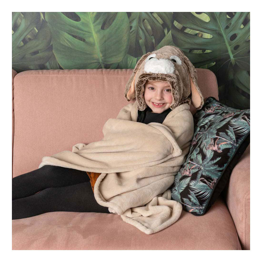 Noxxiez hooded rabbit cuddle blanket, 130x100cm