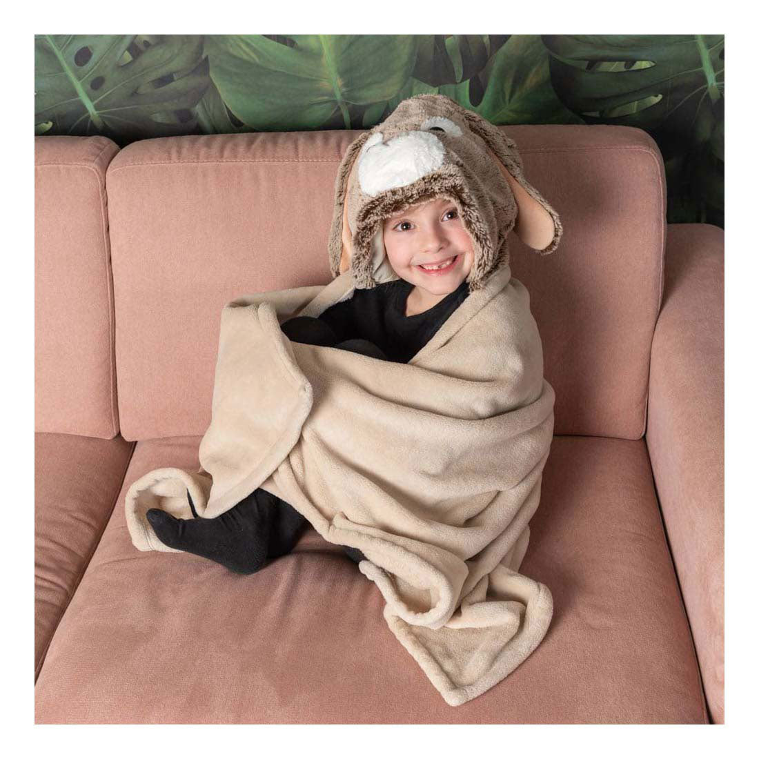 Noxxiez hooded rabbit cuddle blanket, 130x100cm