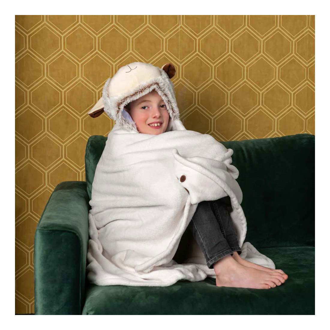 Noxxiez sheep hooded cuddle blanket, 130x100cm
