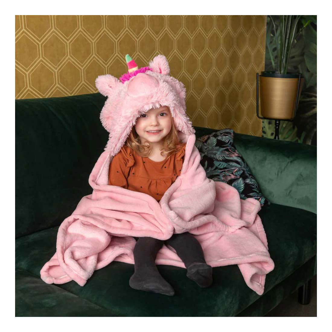 Noxxiez unicorn hooded cuddle blanket, 130x100cm