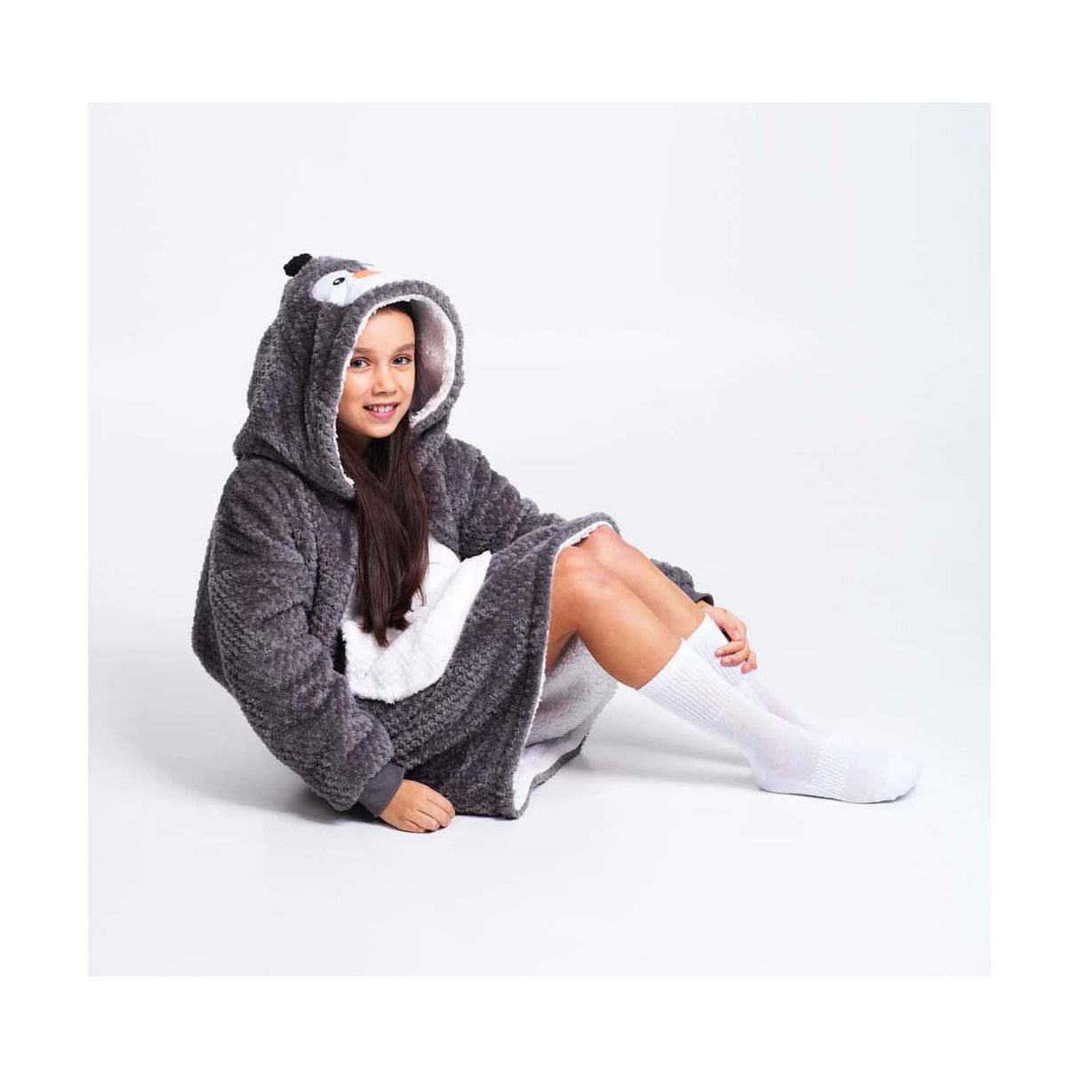 Noxxiez cuddly hoodie medium sweater penguin, up to 160cm
