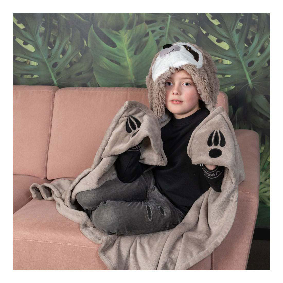 Noxxiez hooded sloth cuddle blanket, 130x100cm