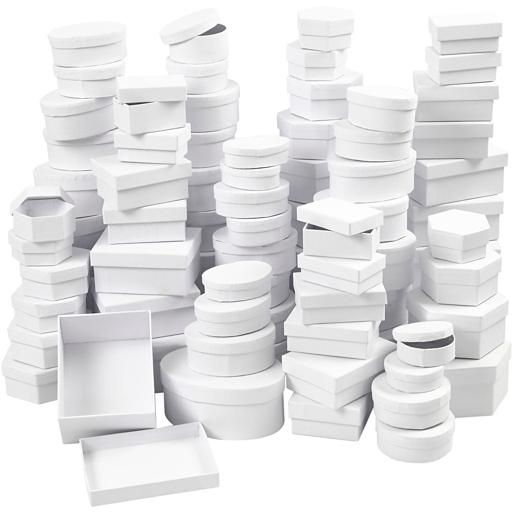 Creative company boxes, d 5.5-16 cm, contents may vary, white, 168 div 1 box