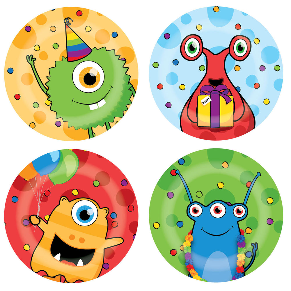 Monster Party Plates, 8 pcs.