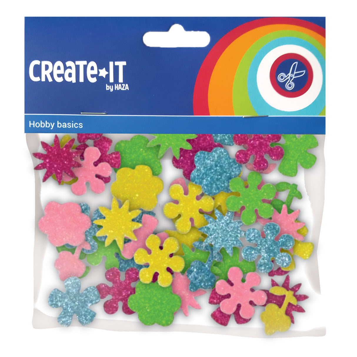 Vaahtotarrat Flowers Glitter, 25 kpl.
