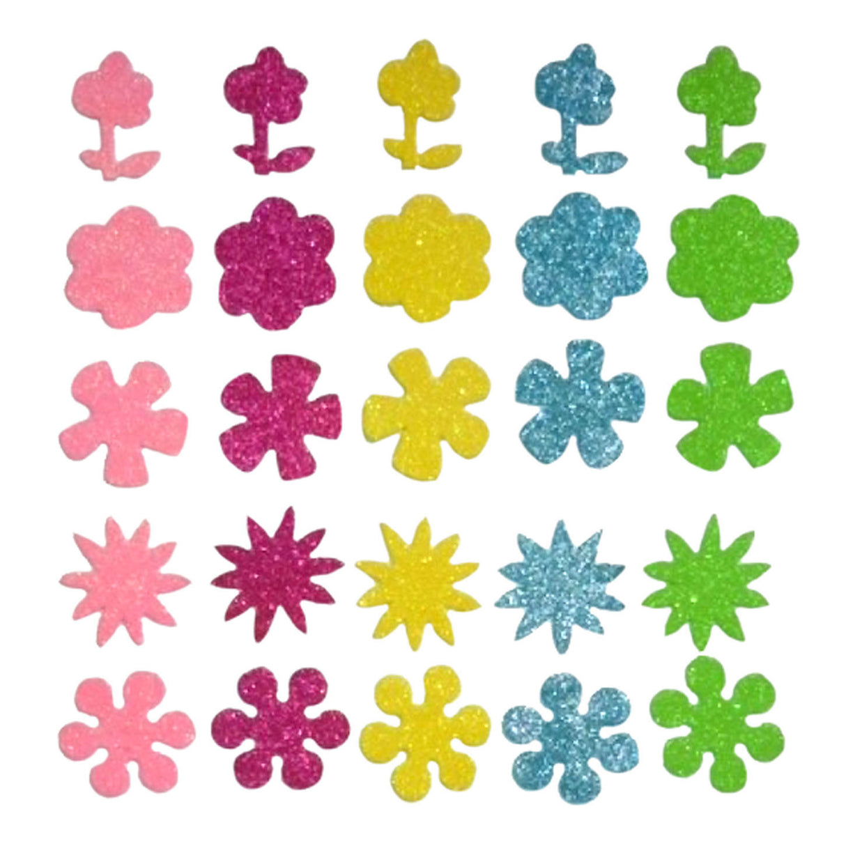 Vaahtotarrat Flowers Glitter, 25 kpl.