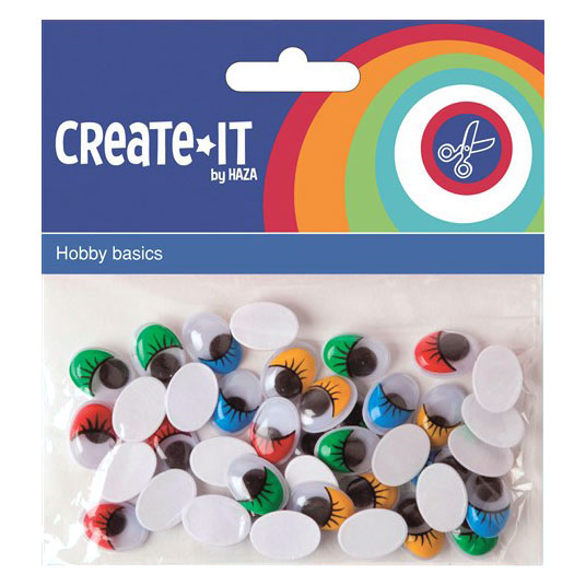 Farbige wackelige Augen mit Wimpern, 40..