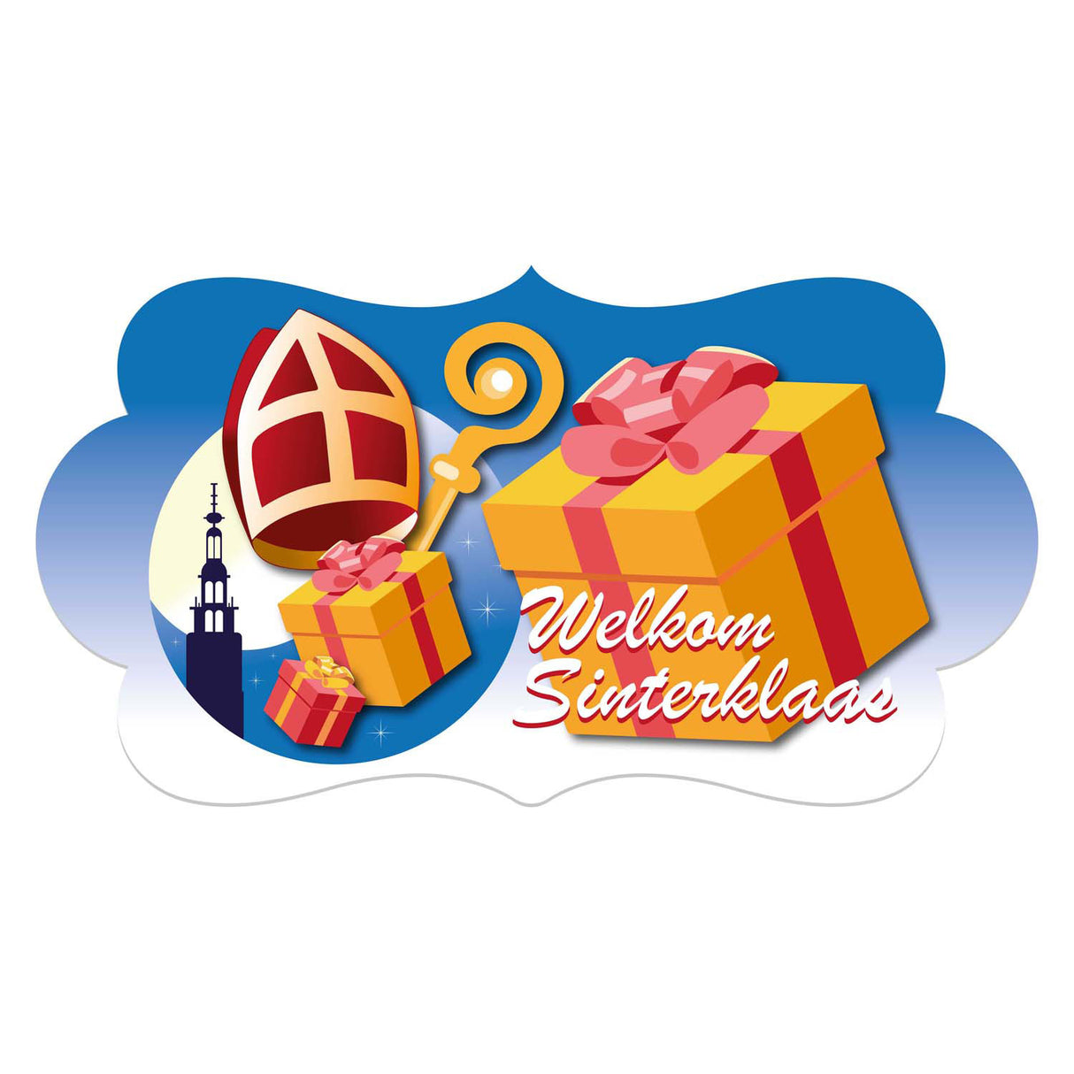 Haza white beard party sign welcome Sinterklaas