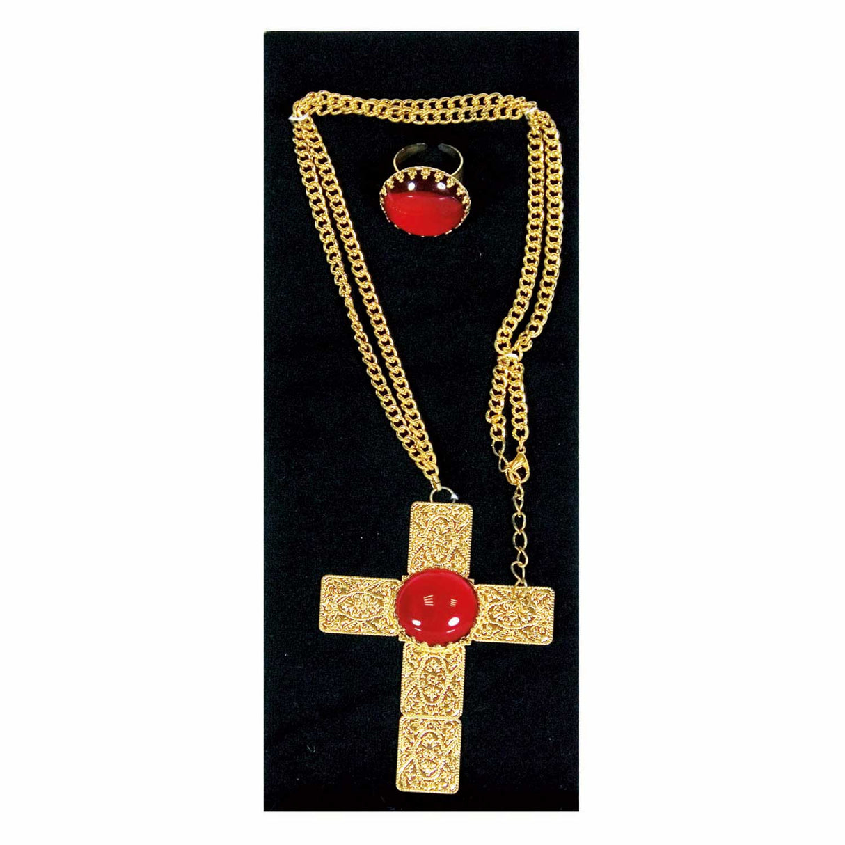 Haza witbaard Sinterklaas set cross and ring