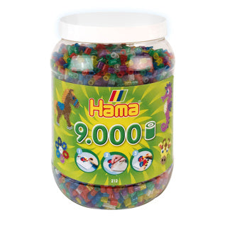 Hama iron-on beads with 9000 pieces of transparent glitter