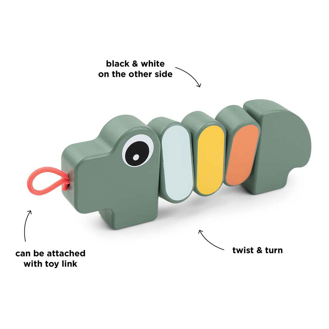 Fatto da Deer Wooden Turning Play Croco Green